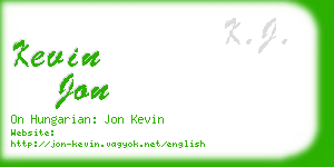 kevin jon business card